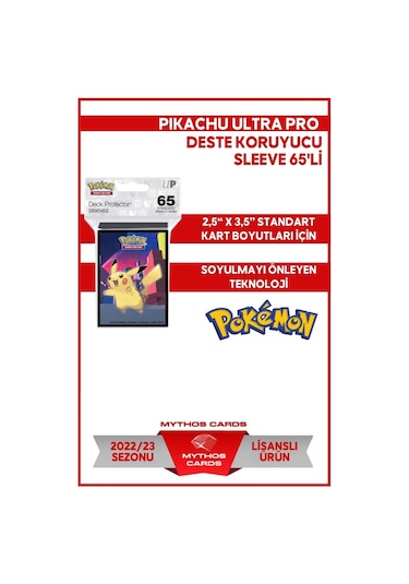 Ultra Pro - Pikachu Deste Koruyucu Sleeve 65'li Paket