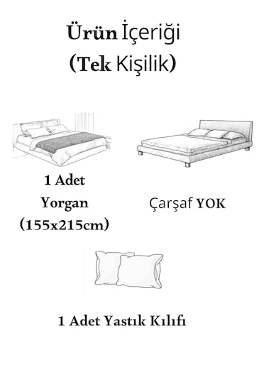 Veloria Pamuklu Çift Taraflı Desenli Wellsoft Tek Kişilik Yorgan Seti Pudra