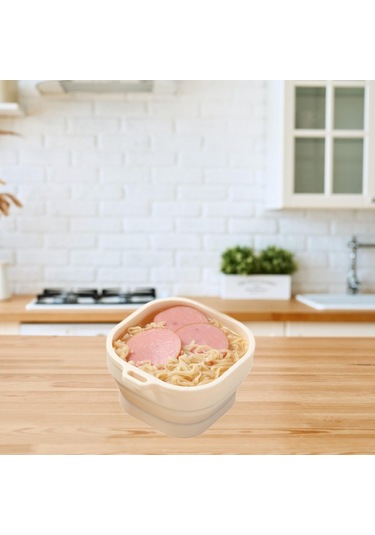 Homyl Katlanabilir Kase Yeniden Kullanılabilir Gıda Saklama Bej Bej