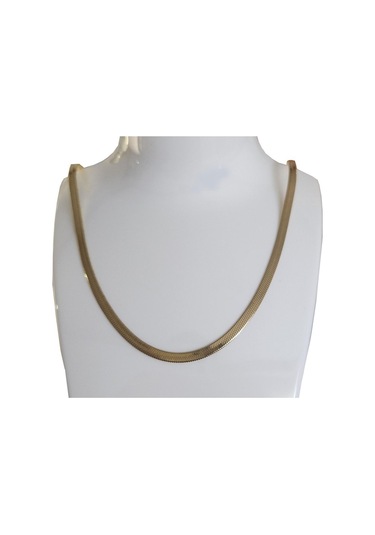 Uzel Çelik Sarı Gold İtalyan Zincir Solmaz Kararmaz Çelik Kolye Sarı