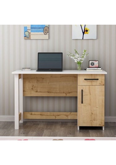 Bmdekor Çalışma Masası Nest Beyaz Safir Meşe