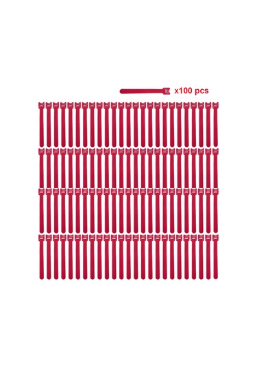 Maiyame Kırmızı Nilon Bant 12x200mm - Kablo Düzenleyici, Tekrarlı Kullanım, Ev Ve Ofis İçin Dayanıklı Bağlayıcı