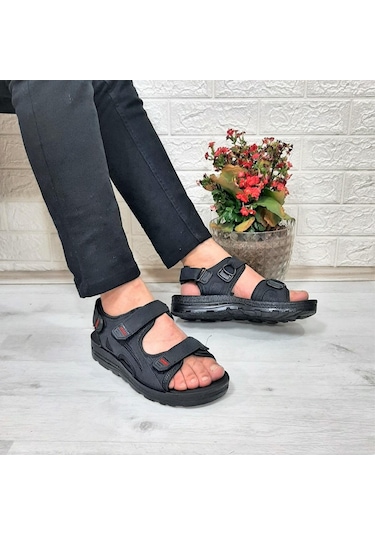 Fiyra Gnpl Siyah Rahat Erkek Günlük Sandalet 001