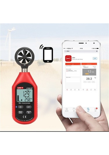 Uni-T Ut363Bt Bluetooth Mini Dijital Rüzgar Ölçer Anemometre