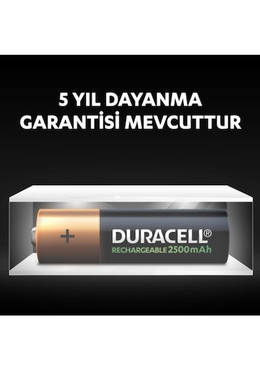 Duracell HR6/DX1500 2500 mAh AA Ni-MH Şarj Edilebilir Kalem Pil 2 x 2'li