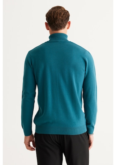 AC&Co / Altınyıldız Classics Erkek Petrol Standart Fit Tüylenme Yapmayan Tam Balıkçı Yaka Triko Kazak Petrol AC&Co / Altınyıldız Classics Erkek Petrol Standart Fit Tüylenme Yapmayan Tam Balıkçı Yaka Triko Kazak Petrol