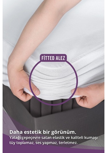 Su Sıvı Geçirmez Yatak Koruyucu Alez Yatak Alezi Çarşaf Mikro 100x200cm Fitted Baza+30cm