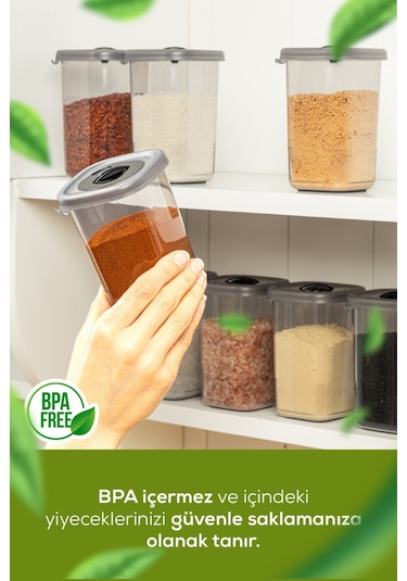 Vienev 12'li Döner Başlık Kapaklı Etiketli Hava Geçirmez 0,45 Lt Baharat Saklama Seti Antrasit