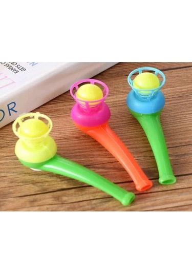 Pipetli Top Üfleme Oyunu Popit Eğitici Oyuncak 3 Adet