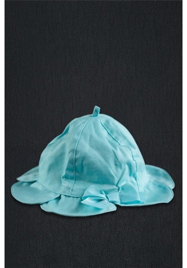 Kız Bebek Açık Mavi Kurdele Detaylı Şapka Açık Mavi
