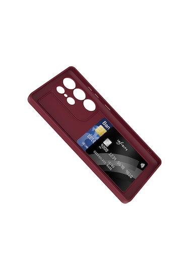 Galaxy Uyumlu S25 Ultra Kılıf Kamera Korumalı Kartlık Hazneli Mkst Vitra Kapak - Gri Gri Gri