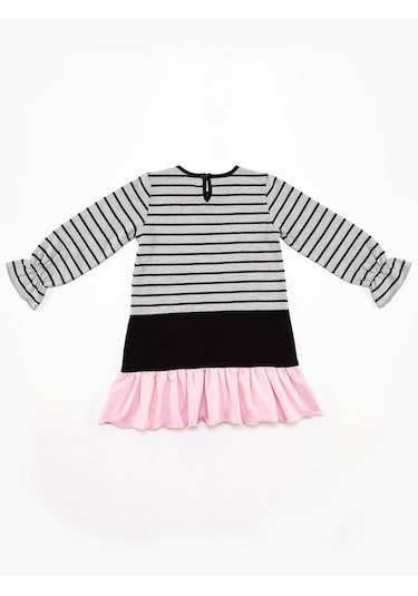 Denokids Siyah Kedi Kız Elbise Çok Renkli