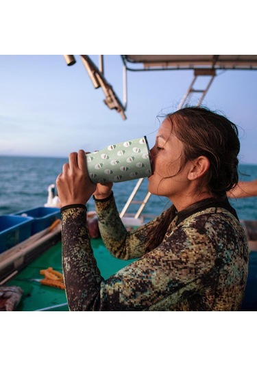 Noel Desenli 30oz Kahve Termosu, Çift Katlı Paslanmaz Çelik, Yeniden Kullanılabilir, Sızdırmaz Noel Baba Noel Yüzü