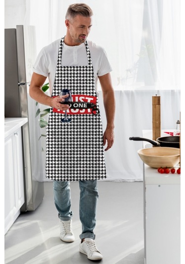 Trust No One Mutfak Önlüğü Keten Kumaş, Uluslararası Yıkama Ve Solmama Sertifikası Çok Renkli