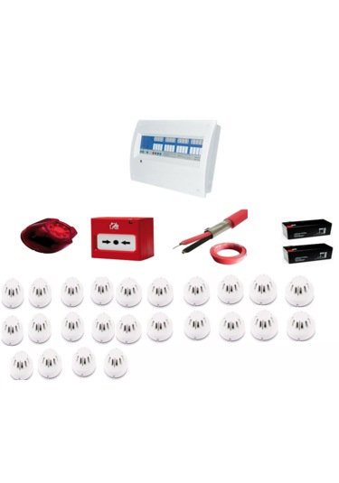 24 Bölgeli Konvansiyonel Sertifikalı Yangın Alarm Seti