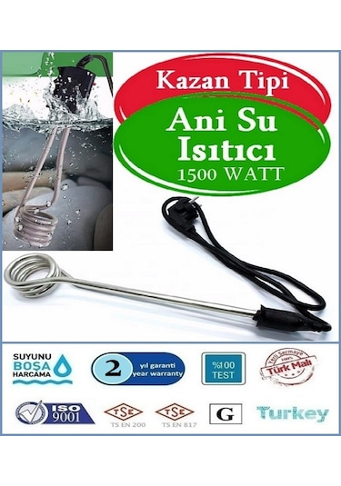 Elektrikli Su Isıtıcı - Daldırma Kova İçi Su Isıtıcı - 1500 Watt