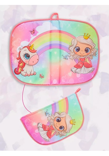 Karmasek21 Prensesler Ve Tek Boynuzlu Atlar Eğitim Masası Minderi Katlanabilir 160100467 Pembe