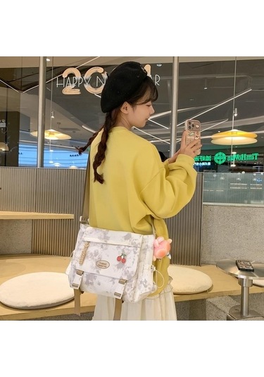 Novahub Siyah Kadın Crossbody Çanta - Büyük Kapasiteli Messenger Omuz Çantası - Öğrenci Baskı Design - Yumuşak Naylon Ve Polyester Astar - Fermuarlı - Siyah Siyah