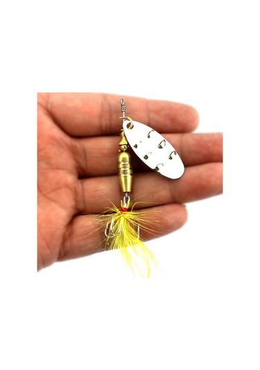 6.8 Cm Dönen Payetli Kaşık Tüy Kuyruklu 6 Kanca Olta Takımı