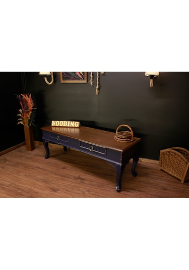 Wooding 100 Cm Masif Ceviz Lacivert Tv Ünitesi