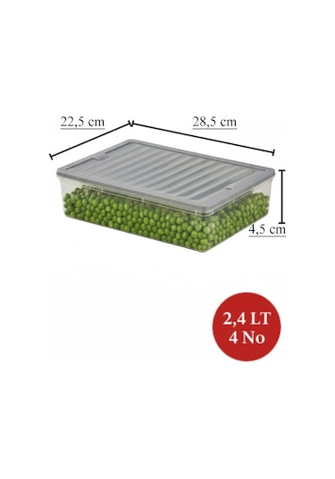 2,4 Lt Multi Saklama Kabı Difrize Uygun 12 Adet No:4 Şeffaf