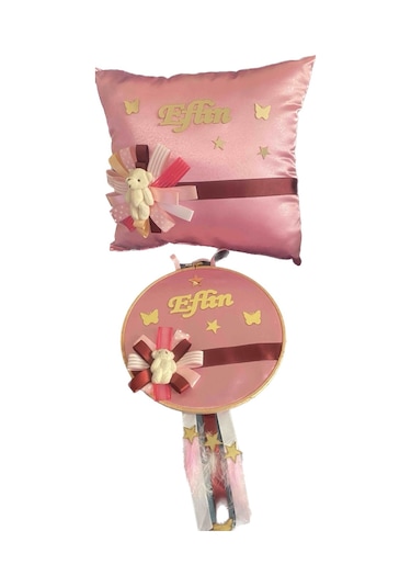 Bebek Takı Yastığı Kapı Süsü Pleksi İsimli Set Hastane Odası Hoşgeldin Bebek