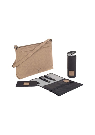 Lassig Shoulder Bebek Bakım Seyahat Çantası Camel Krem