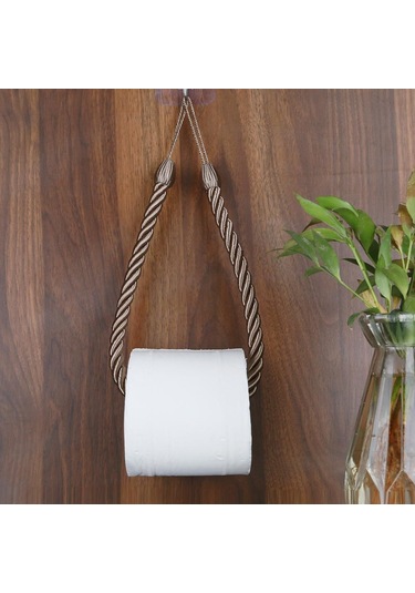 Keten 1 Adet Kağıt Havlu Tutucular Havlu Askısı Banyo Havlu Kancası Rulo Kağıt Havlu Tutucu Havlu Askısı Tuvalet İpi Vermek Çivisiz Bağlantı