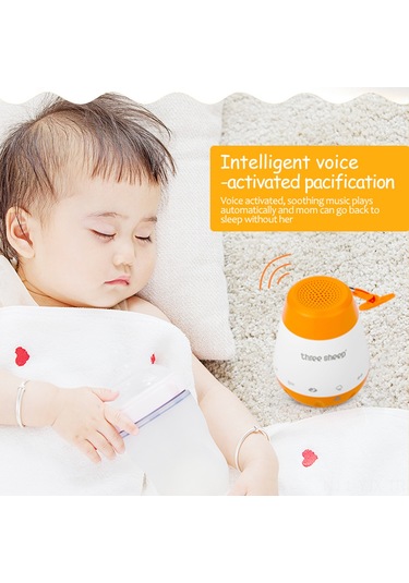 Geekyou K1 Bebek Uyku Rahatlatıcı Cihazı - 6 Sesli Beyaz Gürültü Makinesi, Ağız Çıkma Algılama, Dahili Pil Turuncu Turuncu