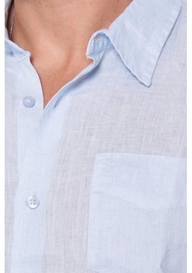 Guess Erkek Napa Keten Uzun Kollu Gömlek Çok Renkli