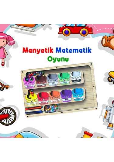 Tineke Manyetik Eğitici Renkli Sayma Ve Eşleştirme Labirenti Eğitim Oyuncağı - Ahşap Montessori Oyunu Kova