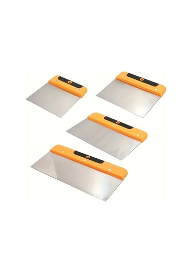 Willowhaven Sarı 4lü Dıy Alet Seti: Paslanmaz Çelik Macun Spatulası Ve Duvar Kağıdı Kazıyıcı