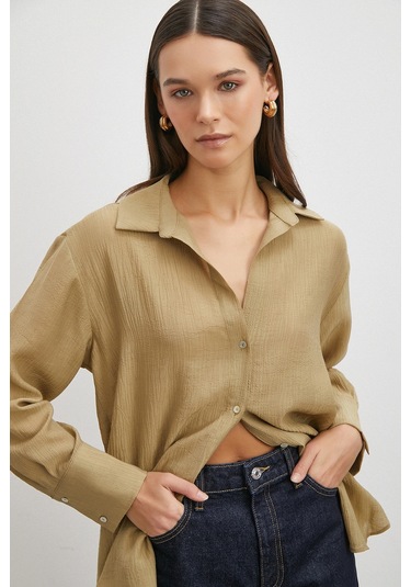 Kraşlı Gömlek Haki Haki