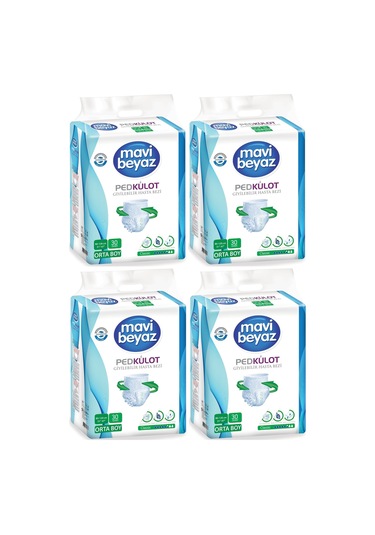 Mavi Beyaz Ped Emici Külot Hasta Bezi M 120'li