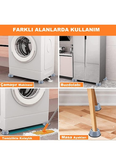 Beyaz Eşya Çamaşır Makinesi Titreşim Önleyici Vantuzlu Ayak - 533280047