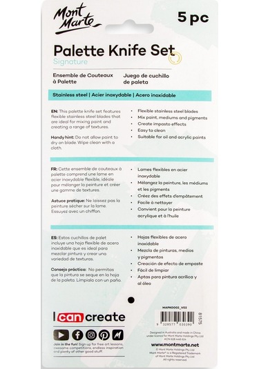 Mm Paslanmaz Çelik Palet Bıçağı Seti 5 Parça