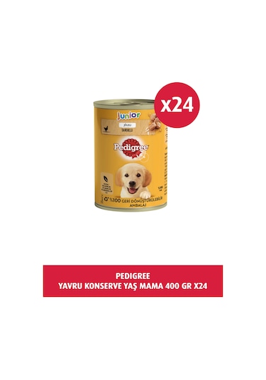 Pedigree Junior Tavuklu Konserve Yavru Köpek Maması 24 x 400 G