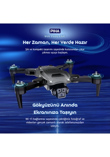S85 Free Pro 2 Batarya, 40 Dakika Uçuş, 1080p Çift Esc Kamera, Fırçasız Motorlu Drone