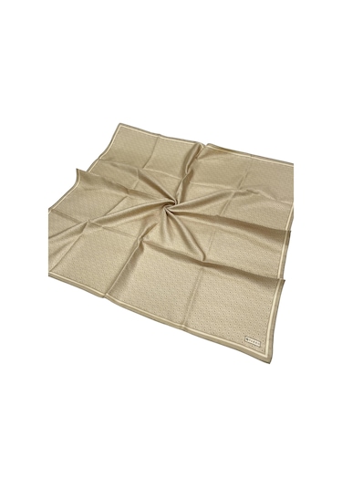 Vakko Pamuk İpek Eşarp - Yeni Monogram - Gold Gold