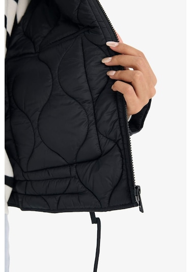 Defacto Su Geçirmez Regular Fit Fermuarlı Kapitoneli Mont E8674ax25aubk27 Siyah