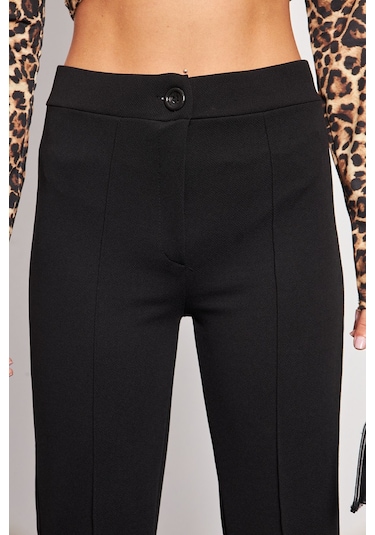 Lesa Wear Kadın Siyah Palazzo Pantolon Oversize Kesim Siyah