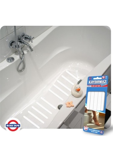 Bosstape Küvet Banyo Islak Zemin Yer Kaydırmaz Bant 19 Mm X 20 Cm