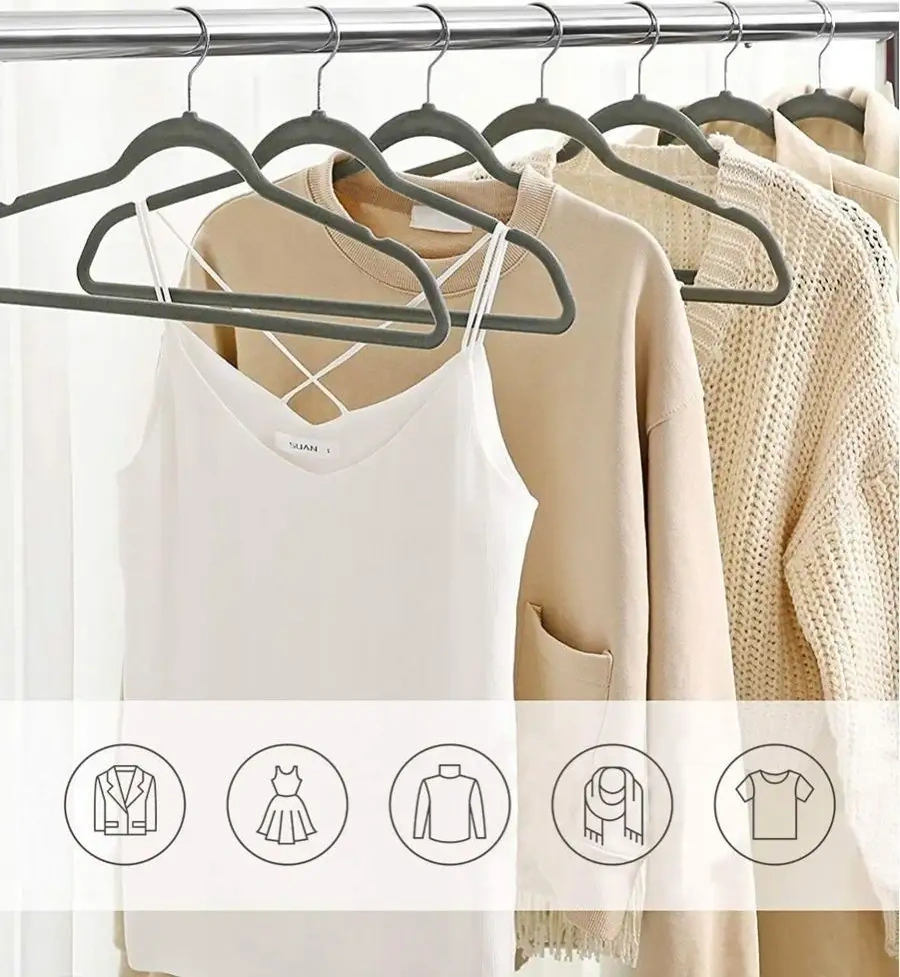 X-company Kadife Giyinme Askısı Seti 10 Parça 70114927 Koyu Gri