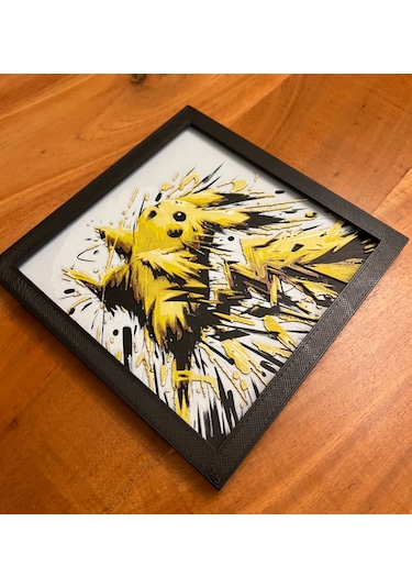 Pikachu 3d Baskı Tablo Çerceve