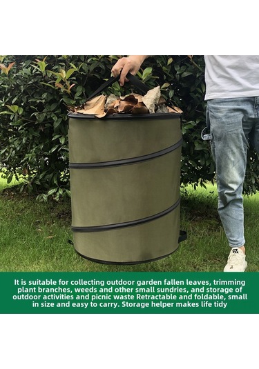 Wezone Toprak, Yaprak Ve Çöp İçin Kollapsibl Oxford Kumaş Bahçe Çöpçüğü - Büyük Kapasite Dış Mekan Çöp Kutusu Toptan Satış