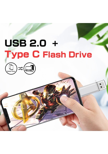 U Disk 128g Mobil Bilgisayar Çift Amaçlı 64g Döner Beyaz