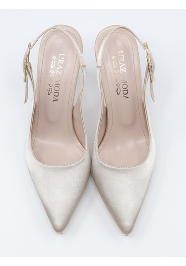 Nesilshoes Nesil Shoes Uraz 800 Ten Saten Arkası Açık Topuklu Kadın Ayakkabı