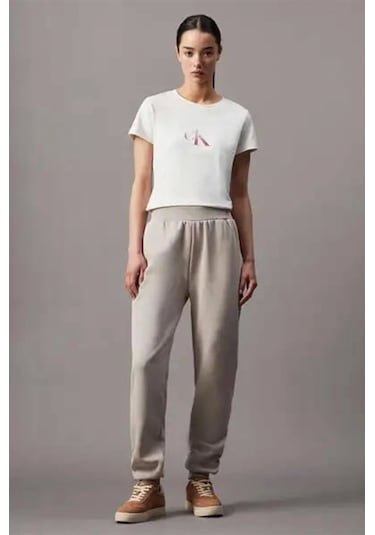 Raısed Embroıdery Ck Jog Pant Beyaz