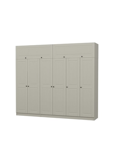 Kale 6 Kapaklı 2 İç Çekmeceli Dolap Ve Yüklük Kumtaşı Mebran İlkbahar 235cm Bej