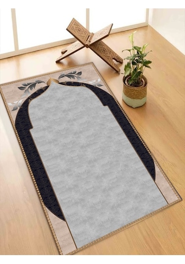 Makinede Yıkababilir Leke Tutmaz Keçe Seccade Namazlık Kaymaz Taban, Süngerli Diz Dostu Tasarım Ahs900-2 Çok Renkli